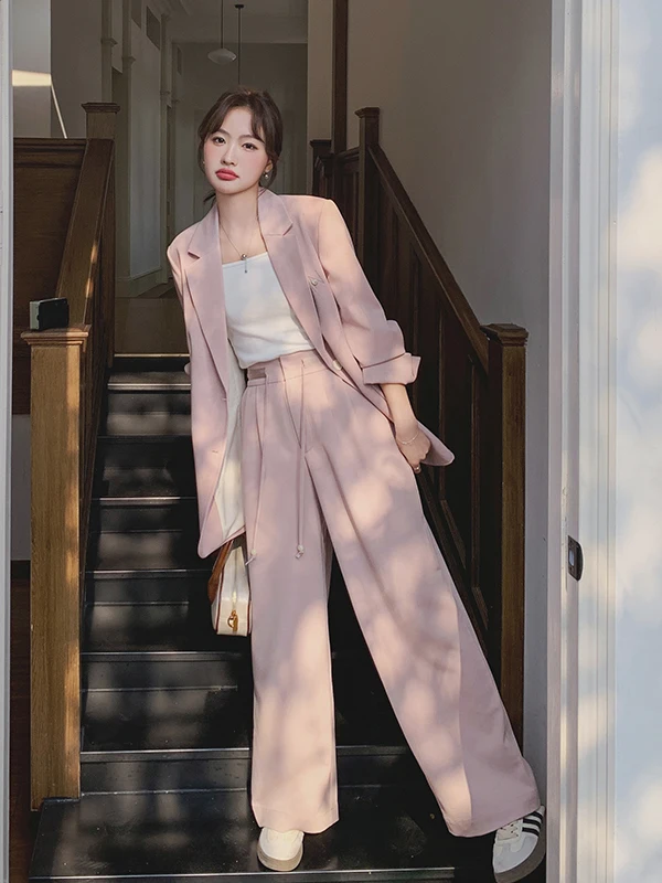 Elegant Pink Purple Suit Wide Leg Pants Set Women's Fashion Spring 2026 New Style Two Piece Set Long Sleeve Button Closure
Elegant Pink Purple Suit Wide Leg Pants Set Women's Fashion Spring 2026 New Style Two Piece Set Long Sleeve Button Closure