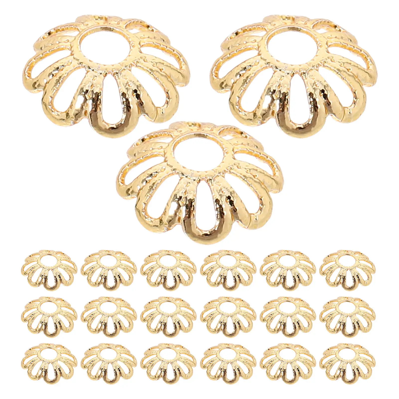 100Pcs Elegant Flower Bead Caps Stainless Steel Filigree Jewelry Making Supplies Hollow Design for DIY Projects
100Pcs Elegant Flower Bead Caps Stainless Steel Filigree Jewelry Making Supplies Hollow Design for DIY Projects