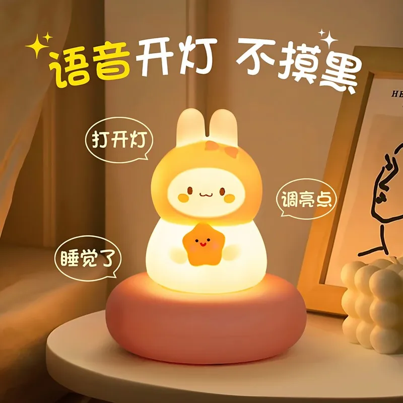 Cute Rabbit Voice Control Silicone Night Light Eye Protection Dimmable Rechargeable Tap Control For Bedroom Bedside Sleeping
Cute Rabbit Voice Control Silicone Night Light Eye Protection Dimmable Rechargeable Tap Control For Bedroom Bedside Sleeping