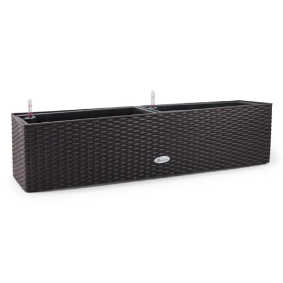 31.5 Inch Rattan Self Watering Planter Indoor Outdoor Thickened Large Rail Flower Plant Pot Window Box with Water Level Indicat
31.5 Inch Rattan Self Watering Planter Indoor Outdoor Thickened Large Rail Flower Plant Pot Window Box with Water Level Indicat