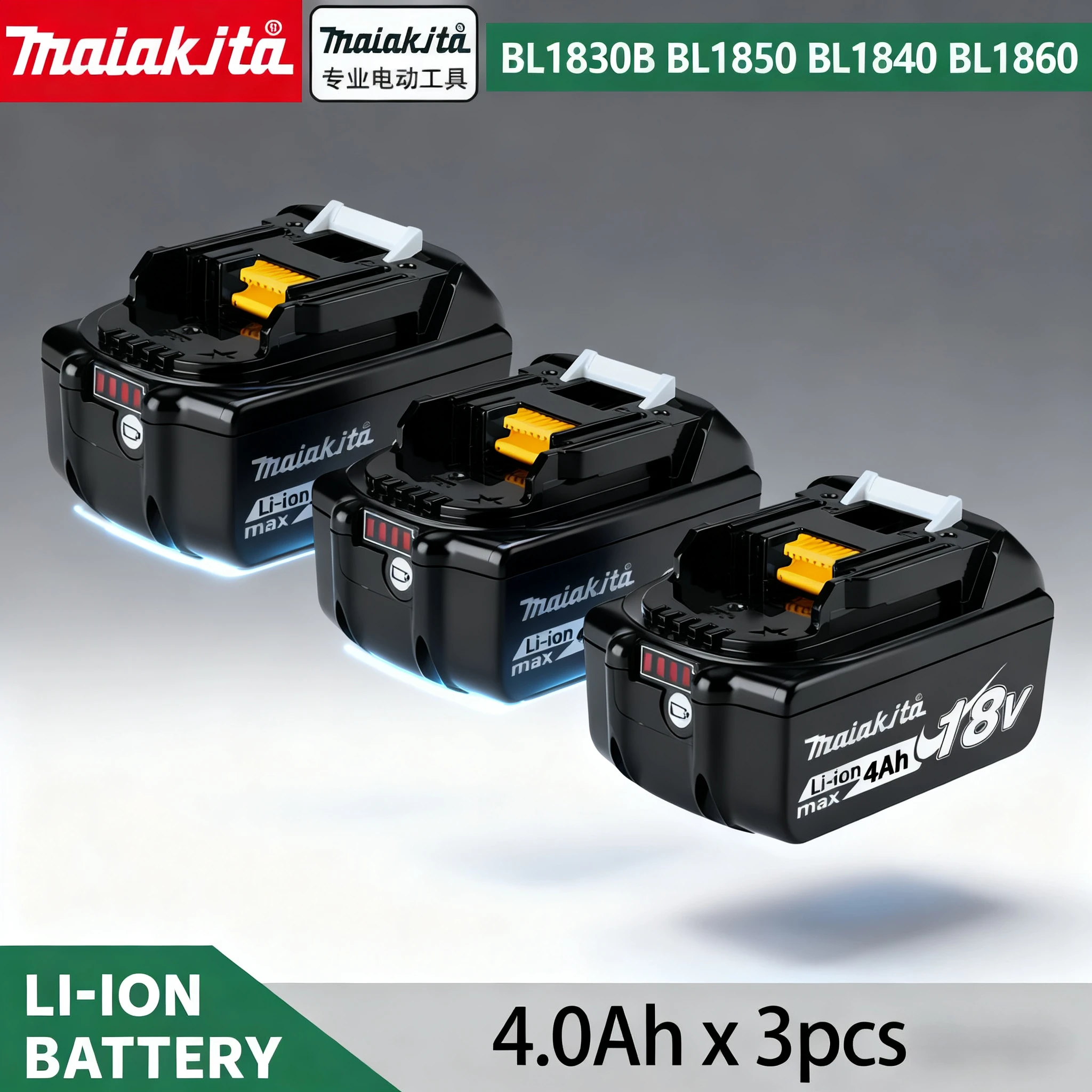 100% Genuine/18V/ maiakjta 9Ah maiakjta 18V Battery BL1840 BL1830B BL1850B BL1850 BL1860 BL1815 Replacement Lithium Battery
100% Genuine/18V/ maiakjta 9Ah maiakjta 18V Battery BL1840 BL1830B BL1850B BL1850 BL1860 BL1815 Replacement Lithium Battery