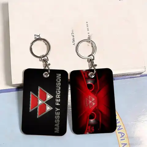 Porta Tarjetas Rectangular con Llavero M-Massey F-Ferguson, Porta Tarjetas de Crédito, Porta Tarjetas de Identificación Estudiantil, Funda para Tarjetas de Autobús