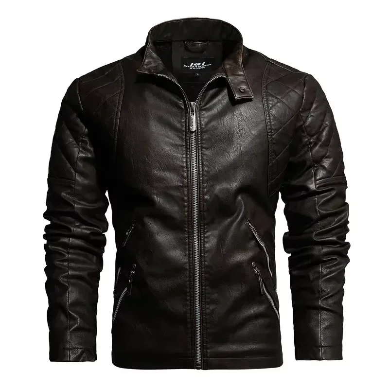 Winter Men's Leather Jacket High-quality Stand Collar Liner Wool Thicken Warm Motorcycle Coat 4XL Male Faux Leather Jackets
Winter Men's Leather Jacket High-quality Stand Collar Liner Wool Thicken Warm Motorcycle Coat 4XL Male Faux Leather Jackets