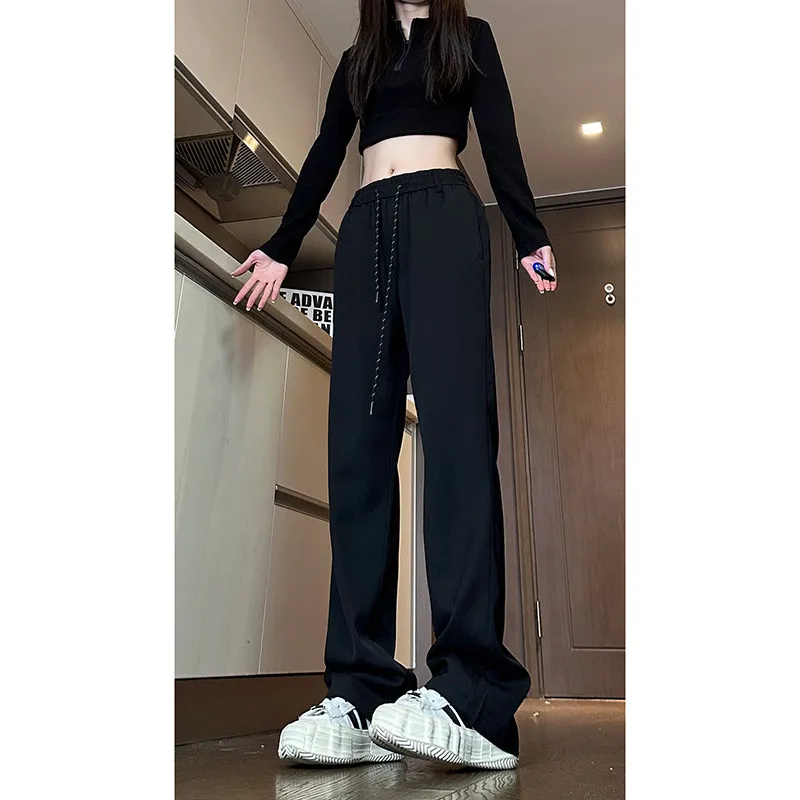 Pure Bla Ice Silk Men's Summer Thin Casual Pants Drapey Loose Fit High Waist Long Straight Leg Breathable Faionable Trousers
Pure Bla Ice Silk Men's Summer Thin Casual Pants Drapey Loose Fit High Waist Long Straight Leg Breathable Faionable Trousers
