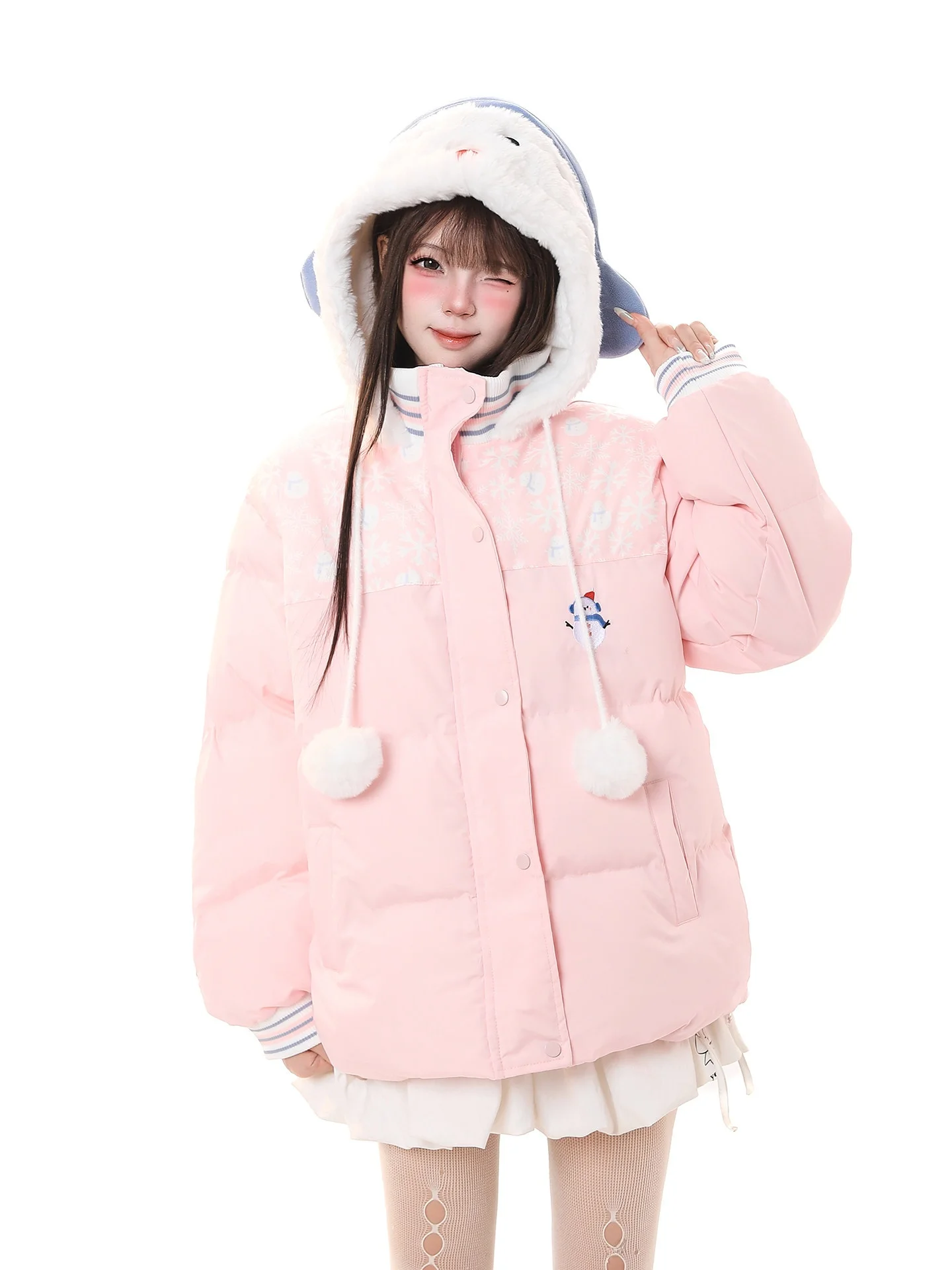 Милый мультяшный утепленный хлопковый пуховик с капюшоном для женщин, зимняя теплая куртка свободного кроя на молнии...
Милый мультяшный утепленный хлопковый пуховик с капюшоном для женщин, зимняя теплая куртка свободного кроя на молнии...