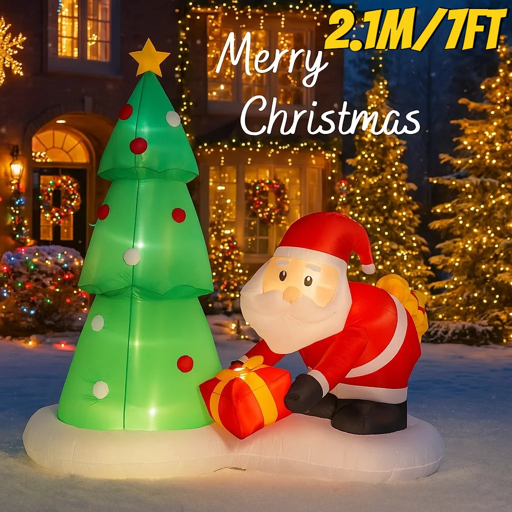 2.1M/7FT Santa Claus & Christmas Tree Decorations Home Inflatable Toy with LED Lights Yard Xmas Ornaments Decor Supplies Outdoor
2.1M/7FT Santa Claus & Christmas Tree Decorations Home Inflatable Toy with LED Lights Yard Xmas Ornaments Decor Supplies Outdoor