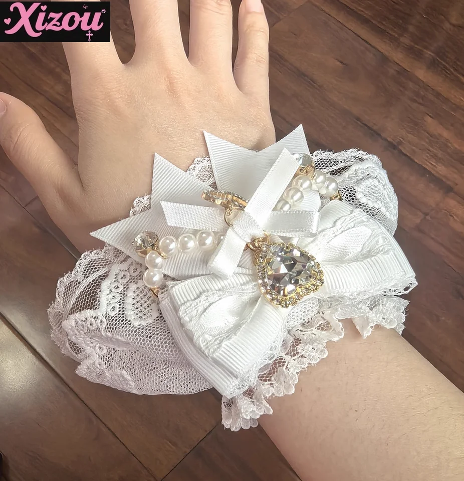 Japanese Handmade Sky Bud Mass Production Lace Love Rhinestone Pearl Chain Bow Hand Sleeve Lolita Accessories Bracelet Women
Japanese Handmade Sky Bud Mass Production Lace Love Rhinestone Pearl Chain Bow Hand Sleeve Lolita Accessories Bracelet Women
