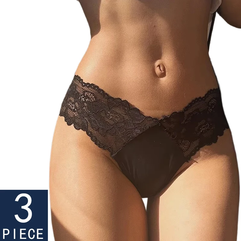 CINOON 3Pcs Women Sexy Lace Thong Panties Seamless Low Waist G-String Underwear Female Hollow Out Intimates Breathable Briefs
CINOON 3Pcs Women Sexy Lace Thong Panties Seamless Low Waist G-String Underwear Female Hollow Out Intimates Breathable Briefs