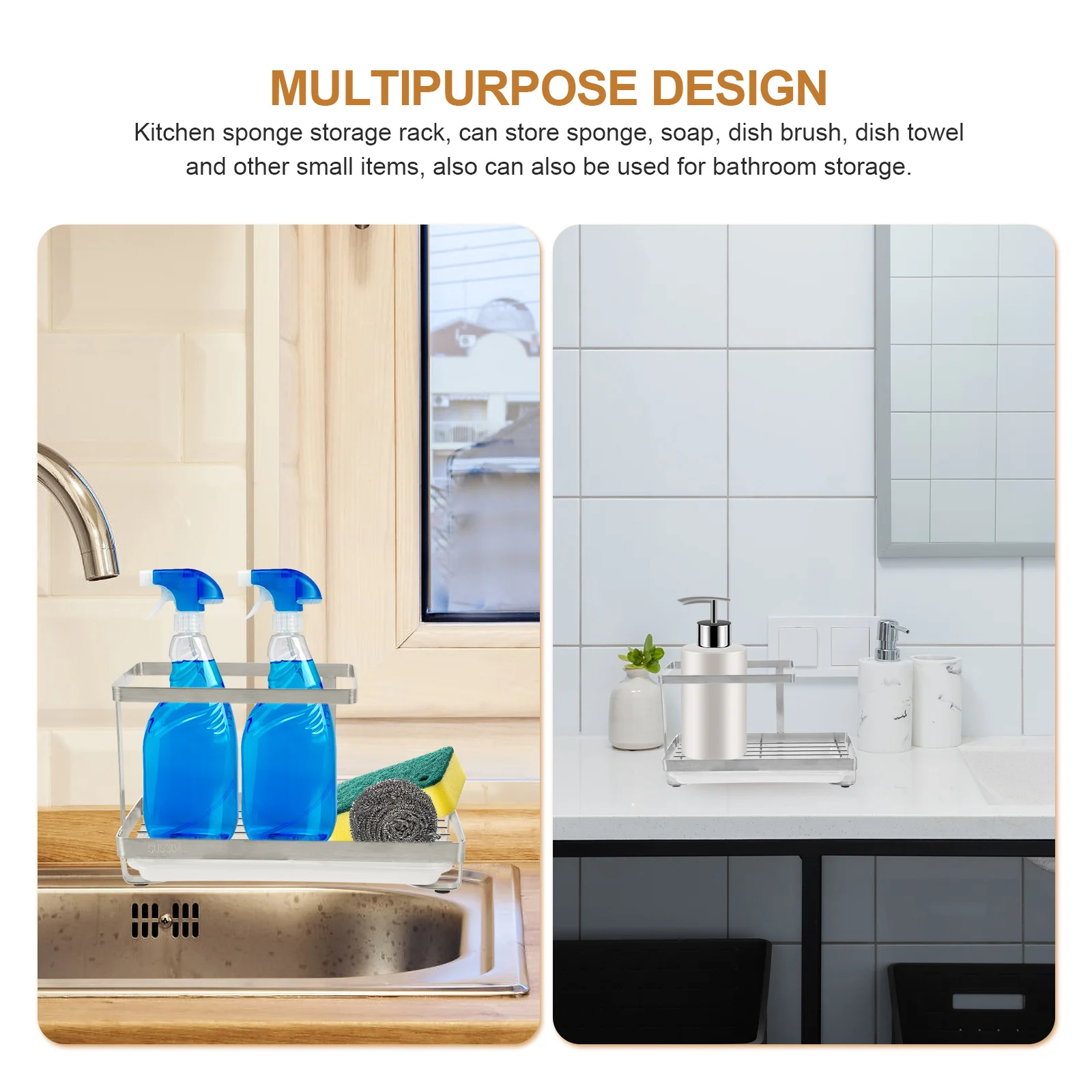 Stainless Steel Kitchen Sponge Holder Sink Organizer Brush Rack Draining Rack Kitchen Sink Countertop Storage Organizer
Stainless Steel Kitchen Sponge Holder Sink Organizer Brush Rack Draining Rack Kitchen Sink Countertop Storage Organizer