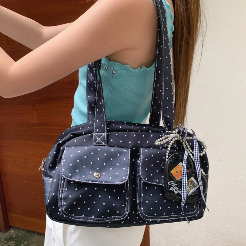 Korean Polka Dot Shoulder Bag Multi-pocket Large Capacity Casual Underarm Bag Daily Commuter Tote Bag
Korean Polka Dot Shoulder Bag Multi-pocket Large Capacity Casual Underarm Bag Daily Commuter Tote Bag