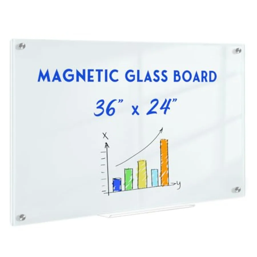 Magnetic Glass Whiteboard for Wall 36" x 24" Glass Dry Erase Board Large Frameless White Board for Home and Office with 1 Marke
Magnetic Glass Whiteboard for Wall 36" x 24" Glass Dry Erase Board Large Frameless White Board for Home and Office with 1 Marke
