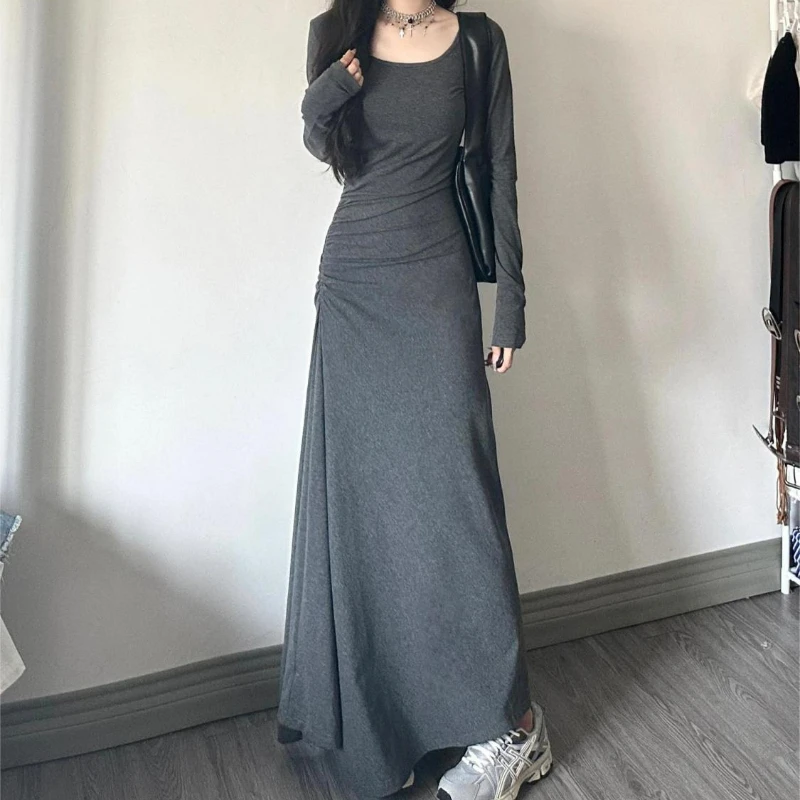 2024 New Women Dress Spring Autumn Thickened Hair Long Sleeve Slimming Waist Gray Over The Knee Skirt Square Collar A-lineskirt
2024 New Women Dress Spring Autumn Thickened Hair Long Sleeve Slimming Waist Gray Over The Knee Skirt Square Collar A-lineskirt