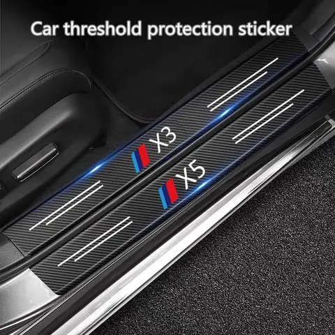 Carbon Fiber Pattern Threshold Sticker Car Door Sill Protector Strip for BMW X1 X3 X4 X5 X6 G01 F15 F16 F49 F86 F85 G05 G08 F48