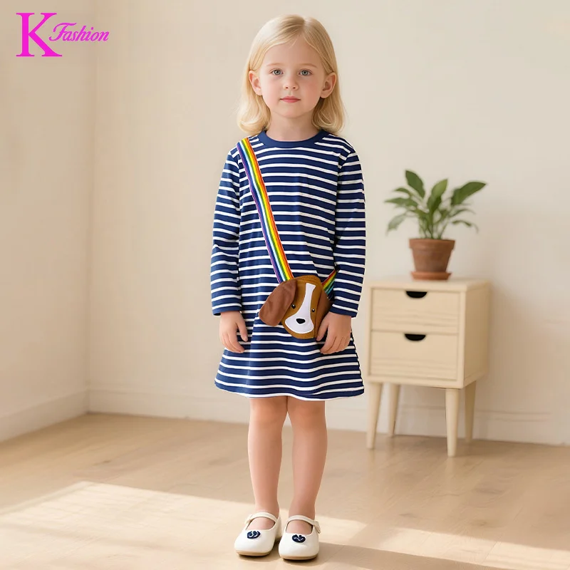 Girls' Dress Fashion Style 100% Cotton Patchwork Toddler Princess Dress Round Neck Striped Long Sleeve Children's Dress Kids
Girls' Dress Fashion Style 100% Cotton Patchwork Toddler Princess Dress Round Neck Striped Long Sleeve Children's Dress Kids