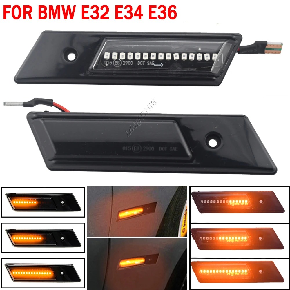 2X Dynamic Turn signal For BMW E32 E34 E36 Led Light Side Marker Lamp 1990-1996 M3 M5 3 5 7 SERIES
2X Dynamic Turn signal For BMW E32 E34 E36 Led Light Side Marker Lamp 1990-1996 M3 M5 3 5 7 SERIES