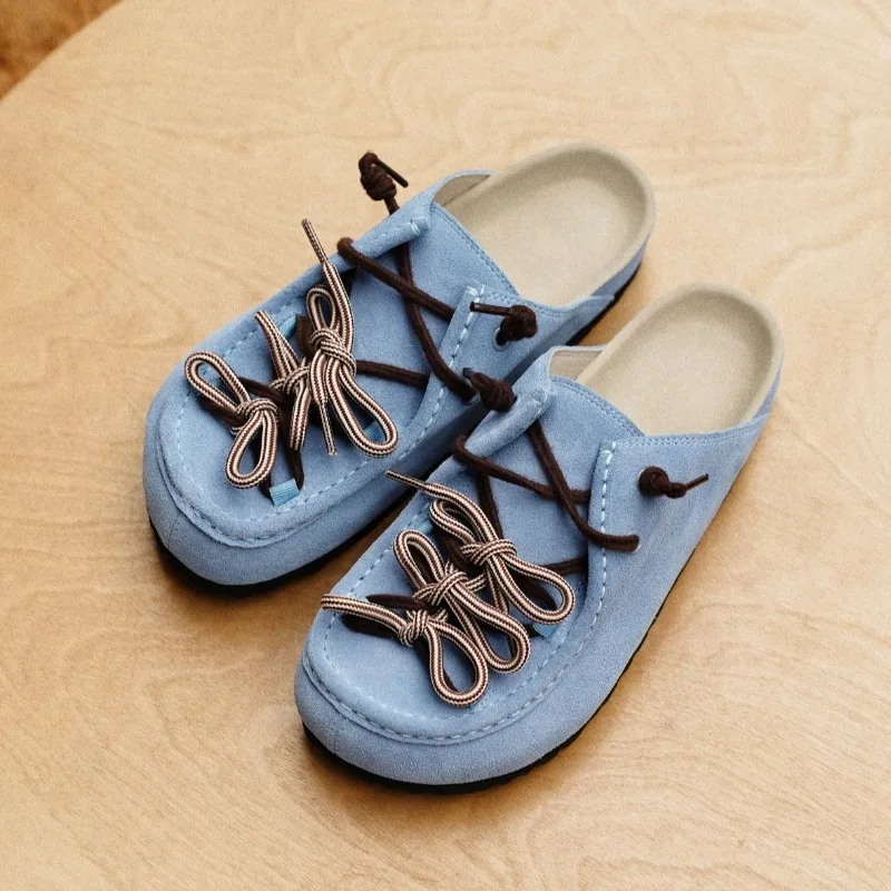New Women's Shoes Retro Luxury Soft Leather Mueller Slippers for Woman Fashion Baotou Casual Shoes Designer Shoes Zapatos Mujer
New Women's Shoes Retro Luxury Soft Leather Mueller Slippers for Woman Fashion Baotou Casual Shoes Designer Shoes Zapatos Mujer