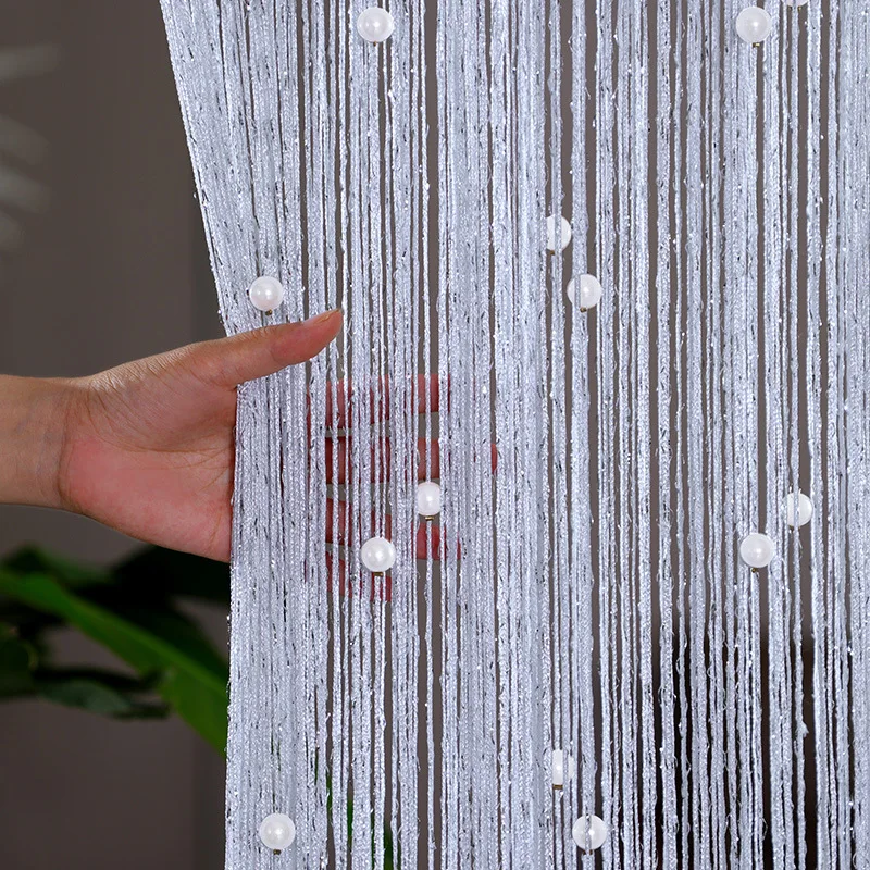 Pearl Decorative Door Curtain Cross-border Partition Line Curtain No-drilling Required Wedding Celebration Silver Tassel Curtain
Pearl Decorative Door Curtain Cross-border Partition Line Curtain No-drilling Required Wedding Celebration Silver Tassel Curtain
