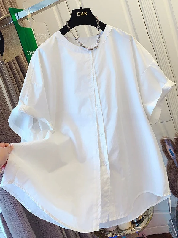 plus Size Women's Summer Shirt Lightweight Short Sleeve Loose Fit Casual Style Cotton Material round Neck Regular Length
plus Size Women's Summer Shirt Lightweight Short Sleeve Loose Fit Casual Style Cotton Material round Neck Regular Length