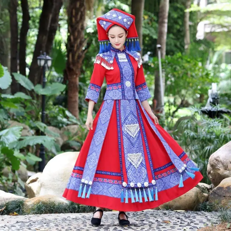 New Guangxi Zhuang Clothing Female Adult Minority Yao Miao Dance Performance Costumes
New Guangxi Zhuang Clothing Female Adult Minority Yao Miao Dance Performance Costumes
