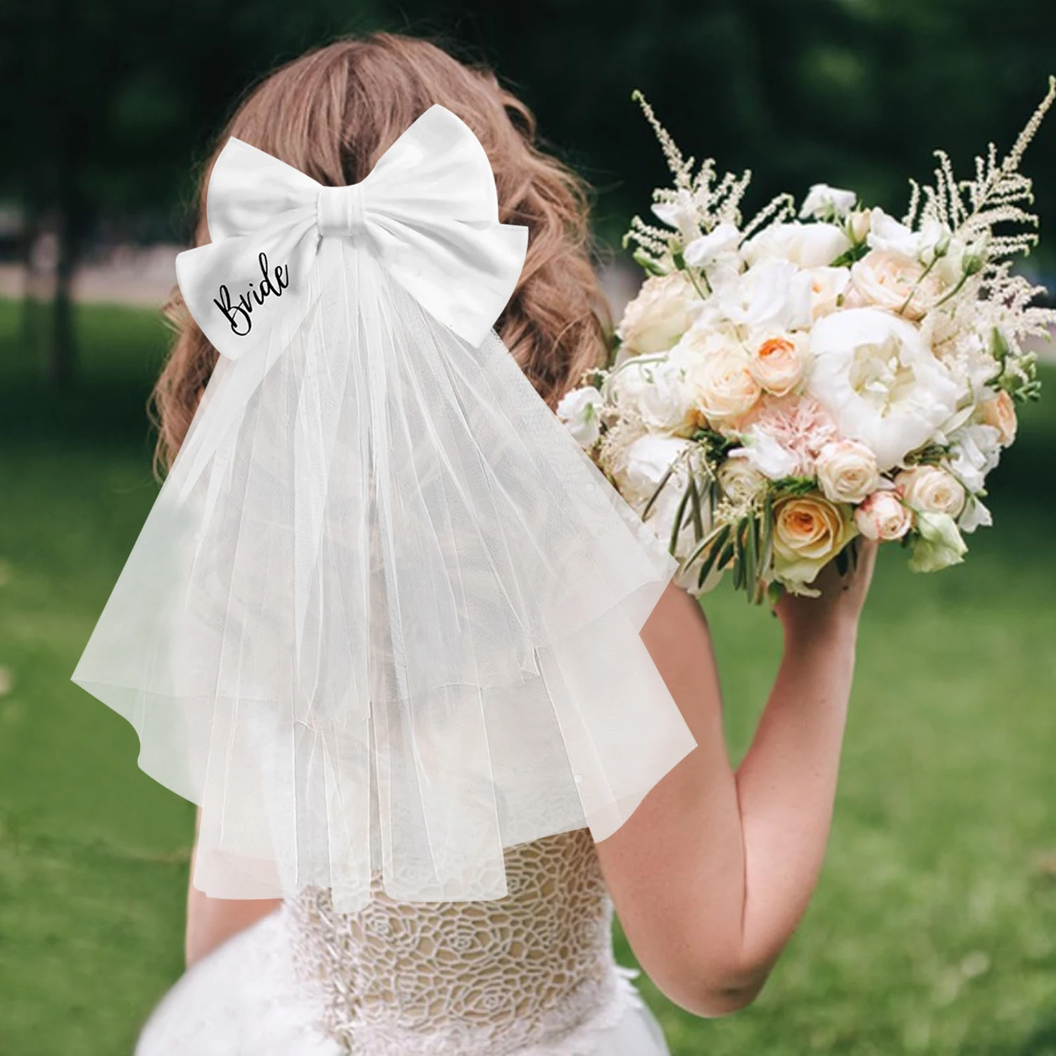 hite Bride Bow Veil with Hair Clip for Bridal Shower Hen Bachelorette Party Decoration Wedding Photo Props Gift
hite Bride Bow Veil with Hair Clip for Bridal Shower Hen Bachelorette Party Decoration Wedding Photo Props Gift