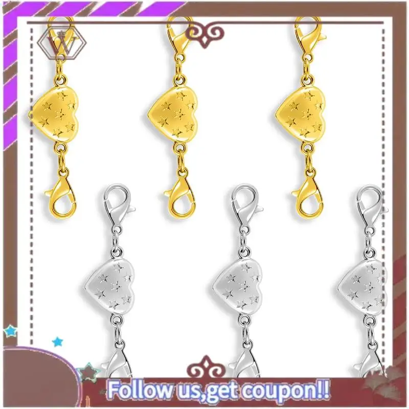 A95D-Heart Design 6PCS Metal Magnetic Clasp Converter, Golden Gold And Silver Lobster Clasps For Bracelets And For Necklaces
A95D-Heart Design 6PCS Metal Magnetic Clasp Converter, Golden Gold And Silver Lobster Clasps For Bracelets And For Necklaces