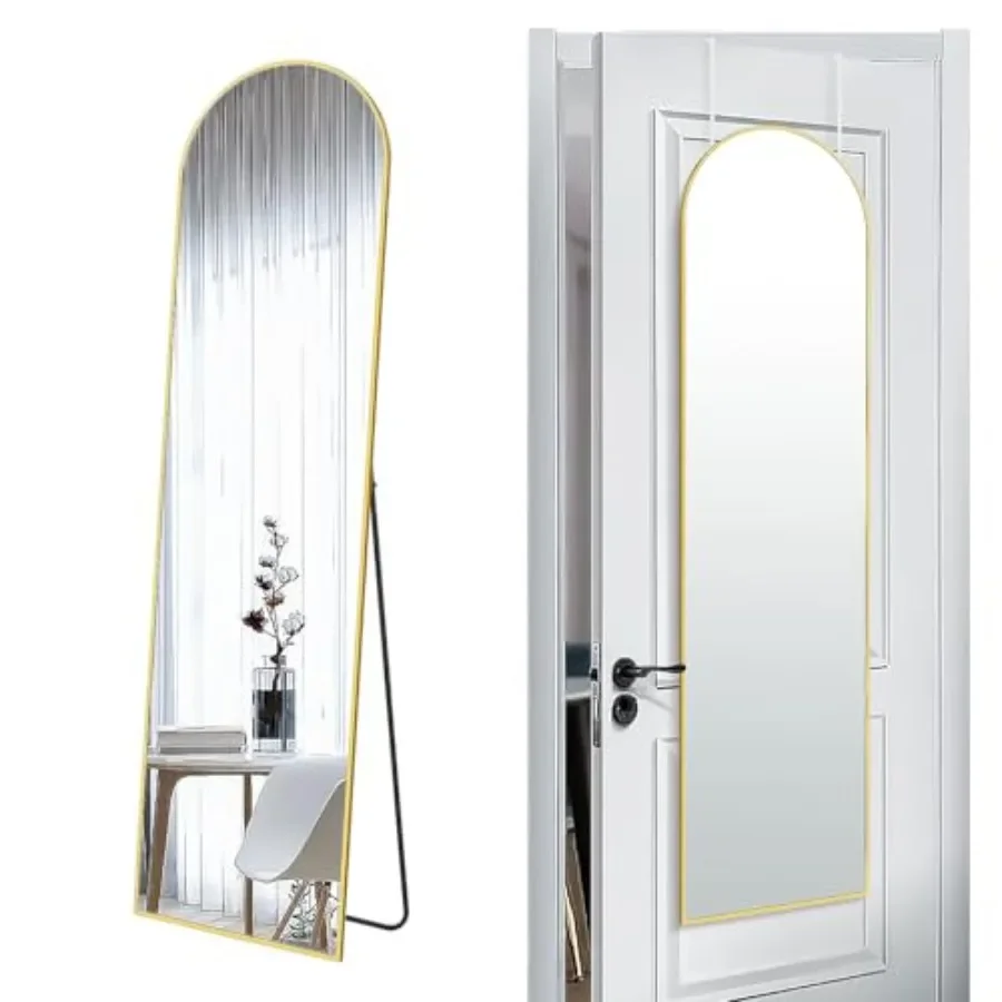 Bedroom living room floor-standing or wall-mounted arch dressing mirror, metal frame, silver, full-length 57x16 inch with 5.7ft
Bedroom living room floor-standing or wall-mounted arch dressing mirror, metal frame, silver, full-length 57x16 inch with 5.7ft