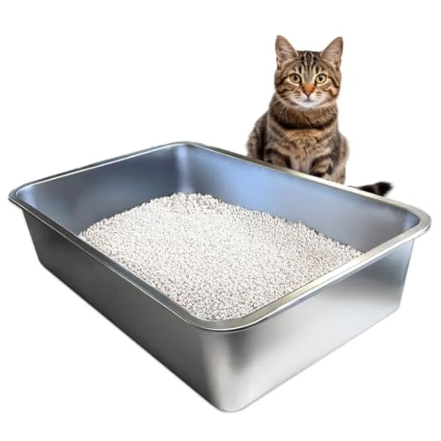 Stainless Steel Litter Box - Stick Litter Pan for Cats - XL Cat Box with Teflon Coating - Never Absorbs Odor or Rust - Ergomic
Stainless Steel Litter Box - Stick Litter Pan for Cats - XL Cat Box with Teflon Coating - Never Absorbs Odor or Rust - Ergomic