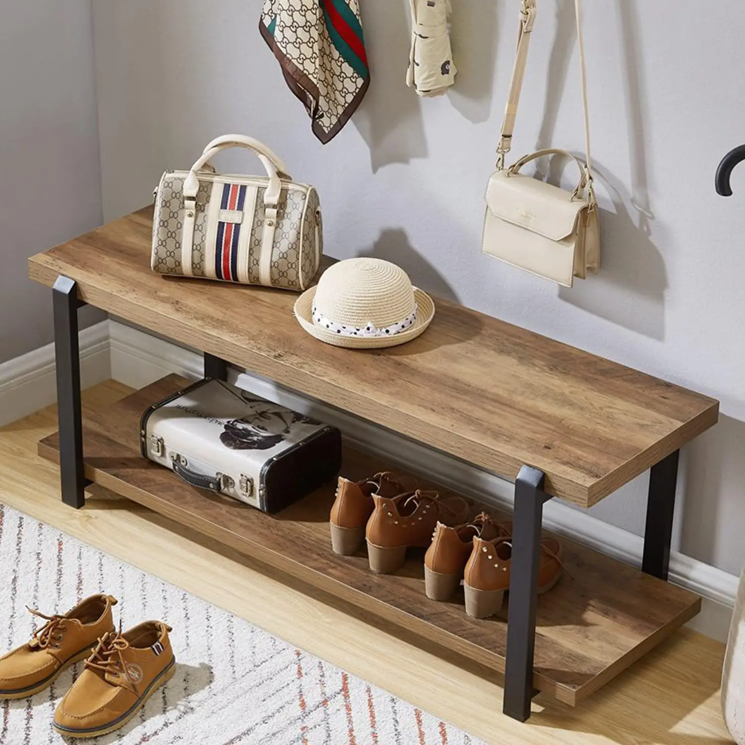 Entryway Bench, Industrial Shoe Storage Bench for Bedroom Living Room, Modern Indoor Bench Seat for Hallway Front, Customized
Entryway Bench, Industrial Shoe Storage Bench for Bedroom Living Room, Modern Indoor Bench Seat for Hallway Front, Customized