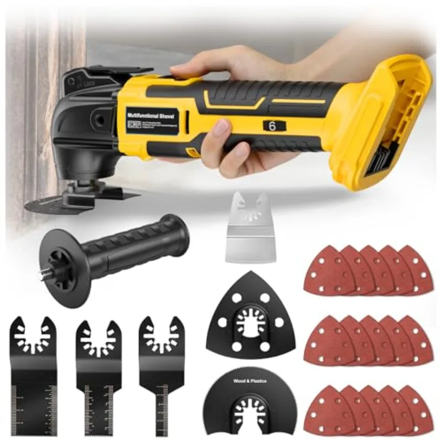 Cordless Oscillating Tool for Dewalt 20V Battery, 6 Variable Speed Brushless-Motor Tool, 22Pcs Oscillating Multi Tool Kit for C
Cordless Oscillating Tool for Dewalt 20V Battery, 6 Variable Speed Brushless-Motor Tool, 22Pcs Oscillating Multi Tool Kit for C