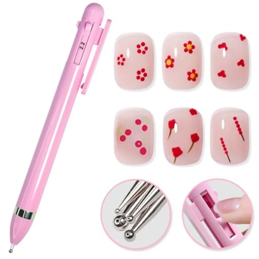 J Nail Dotting Pen Ballpoint Design Nail Art Kit wit T Dot Paint, Pink
J Nail Dotting Pen Ballpoint Design Nail Art Kit wit T Dot Paint, Pink