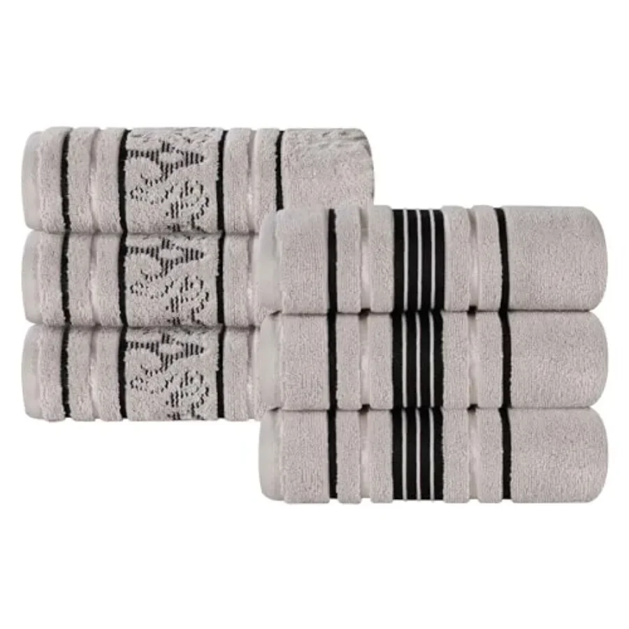 BNM Cotton Hand Towel Set for Bathroom Spa Salon Hotel Kitchen: Platinum Floral Zero Twist Plush Soft Absorbent Luxury Quick Dr
BNM Cotton Hand Towel Set for Bathroom Spa Salon Hotel Kitchen: Platinum Floral Zero Twist Plush Soft Absorbent Luxury Quick Dr