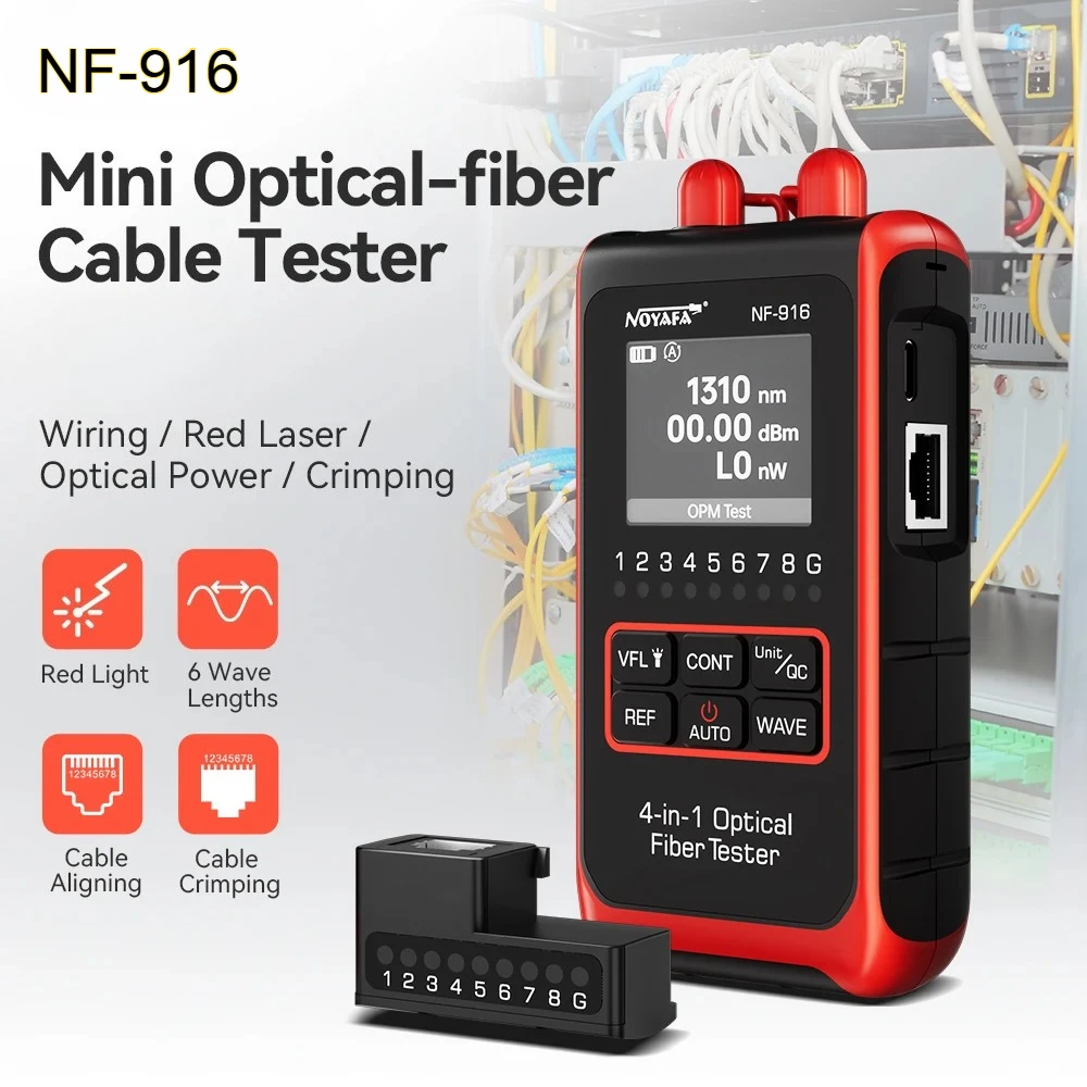NOYAFA 4 in 1 Fiber Optical Power Meter Visual Fault Locator NF-916 VFL REF FC SC ST LCD Display Optic Cable Tester Network Tool
NOYAFA 4 in 1 Fiber Optical Power Meter Visual Fault Locator NF-916 VFL REF FC SC ST LCD Display Optic Cable Tester Network Tool