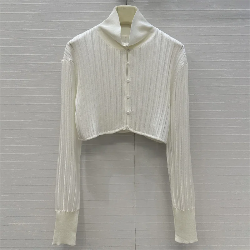 Cardigan for women New elastic knitted hollow out long sleeved top for autumn 2025 Single breasted slim women's sweater Crop top
Cardigan for women New elastic knitted hollow out long sleeved top for autumn 2025 Single breasted slim women's sweater Crop top
