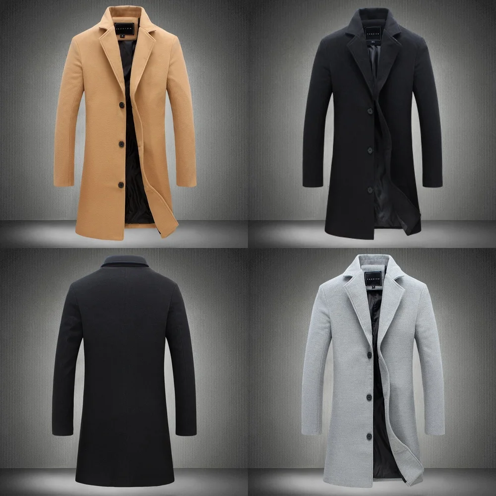 Windbreaker Jacket Men's Wool Trench Coat Slim Fit Mid Length Outerwear Factory Wholesale
Windbreaker Jacket Men's Wool Trench Coat Slim Fit Mid Length Outerwear Factory Wholesale