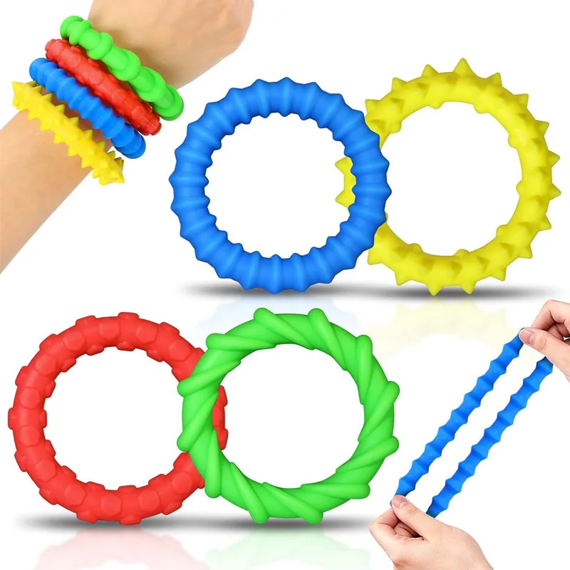 4PCS Silicone Sensory Bracelet Fidget Stress Toys for Autism Anxiety Relief Classroom Prizes School Rewards Birthday Gifts
4PCS Silicone Sensory Bracelet Fidget Stress Toys for Autism Anxiety Relief Classroom Prizes School Rewards Birthday Gifts