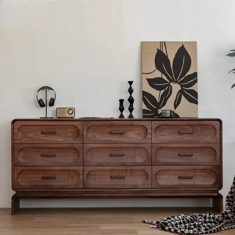Nordic Retro Black Walnut Solid Wood Storage Simple Bedroom Living Room Cherrywood Storage Drawer Chest of Drawers
Nordic Retro Black Walnut Solid Wood Storage Simple Bedroom Living Room Cherrywood Storage Drawer Chest of Drawers