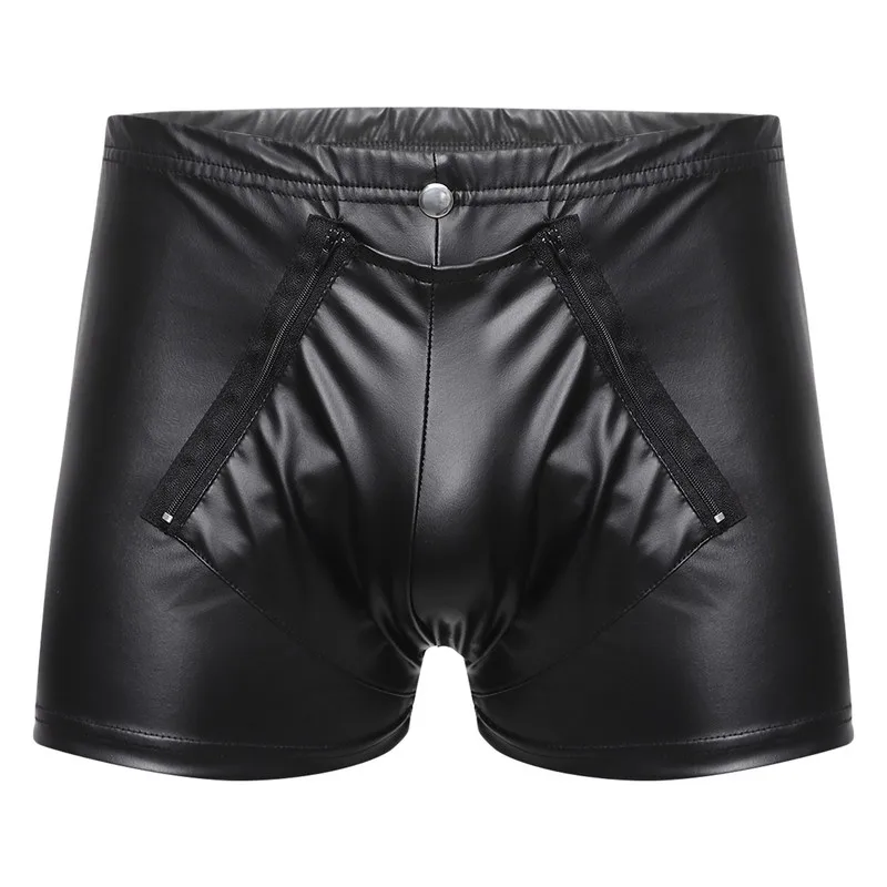 Sexy Mens Faux Leather Boxer Shorts Front Zipper Open Bulge Pouch Hot Shorts Punk Style Elastic Waistband Man Underwear Boxers
Sexy Mens Faux Leather Boxer Shorts Front Zipper Open Bulge Pouch Hot Shorts Punk Style Elastic Waistband Man Underwear Boxers