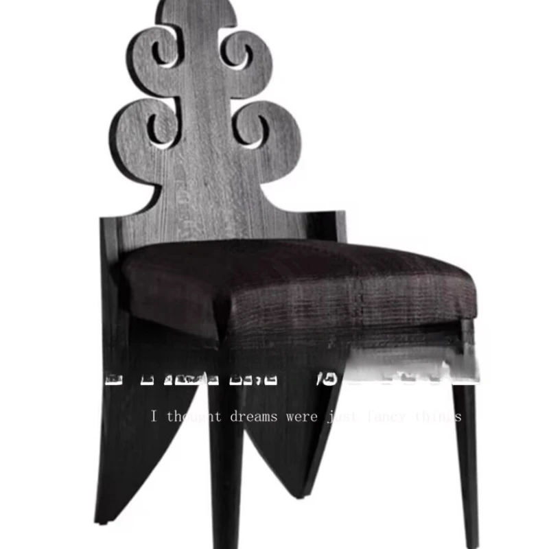 Medieval solid wood home special-shaped back chair hollow carved soft bag leisure chair designer bed and breakfast chair
Medieval solid wood home special-shaped back chair hollow carved soft bag leisure chair designer bed and breakfast chair