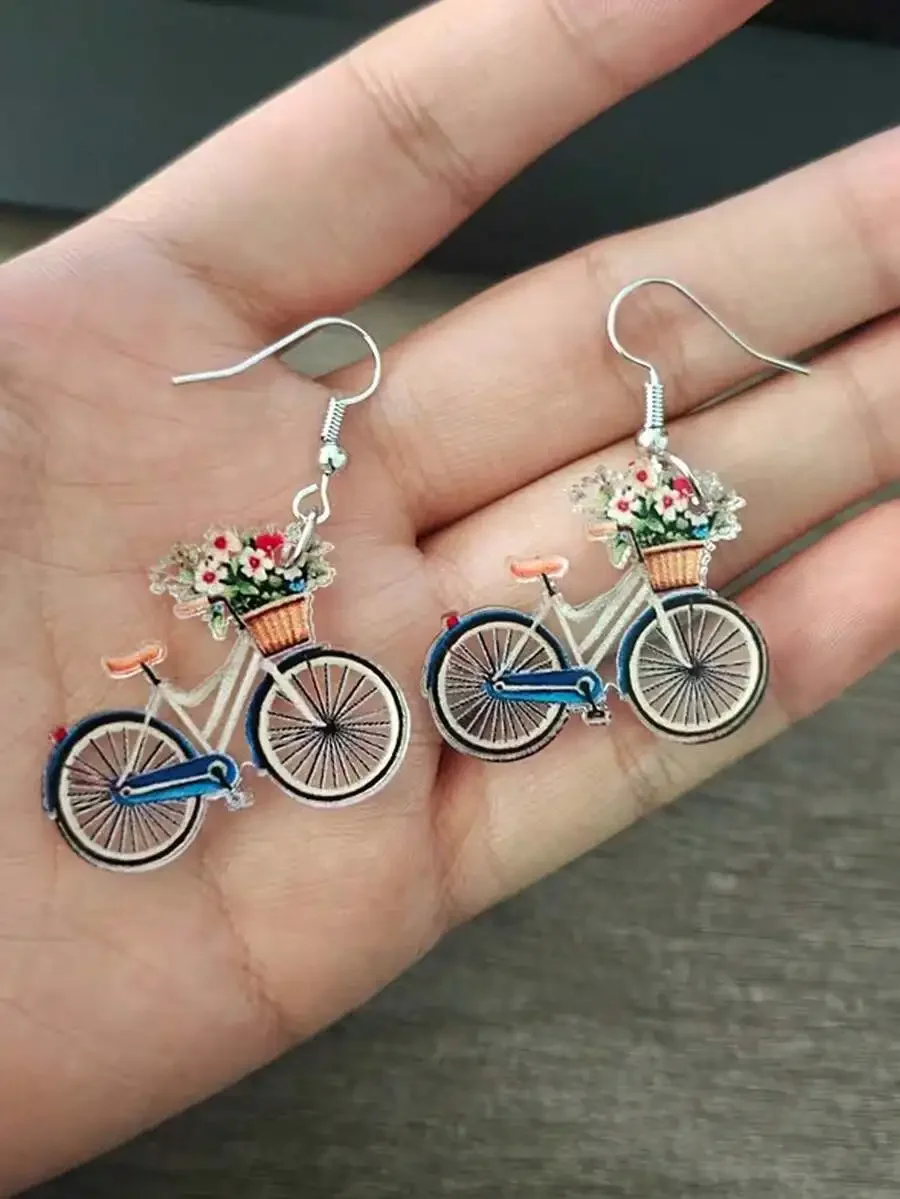 2D Vintage Bicycle Pattern Acrylic Earrings For Women Daily Wear All Seasons
2D Vintage Bicycle Pattern Acrylic Earrings For Women Daily Wear All Seasons
