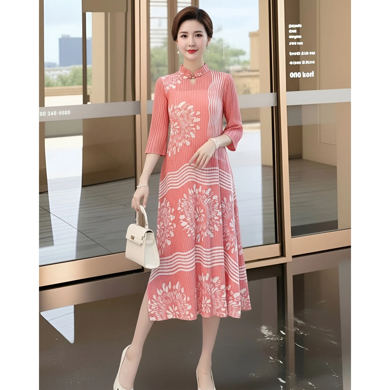 Miyake Pink Pleated Printed Women's Dress Fashionable Temperament Retro High-end Mid Length Dresses 2026 Spring New 2DB7061
Miyake Pink Pleated Printed Women's Dress Fashionable Temperament Retro High-end Mid Length Dresses 2026 Spring New 2DB7061