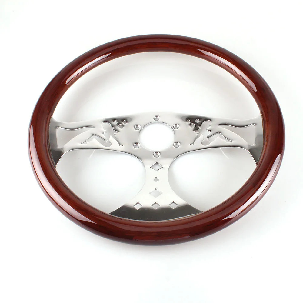 Car Modification Steering Wheel 380mm Racing Universal Peach Wood Retro Beauty Stamping Pattern Brown with Horn
Car Modification Steering Wheel 380mm Racing Universal Peach Wood Retro Beauty Stamping Pattern Brown with Horn