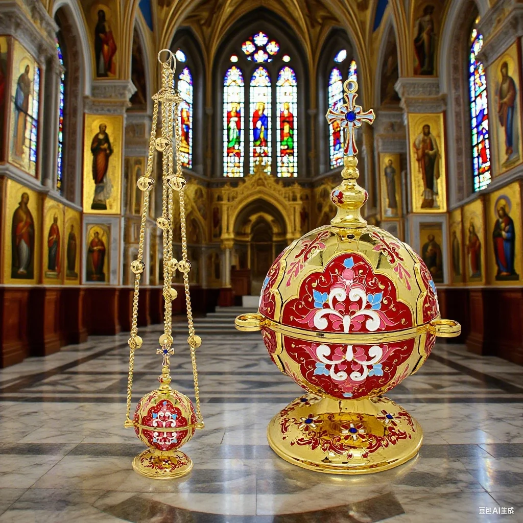 Church Censer, Orthodox Incense Burner, Zinc Alloy Christian Censer with Chain, 6.5 "H
Church Censer, Orthodox Incense Burner, Zinc Alloy Christian Censer with Chain, 6.5 "H