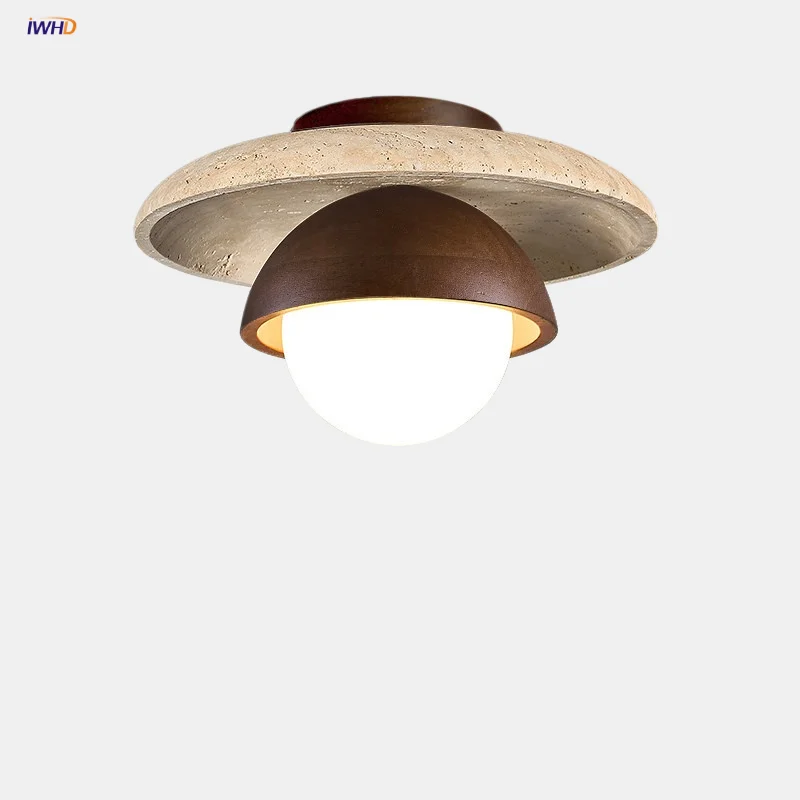 IWHD Natural Wood LED Ceiling Lights Foyer Porch Corridor Nordic Modern Simple Yellow Travertine White Glass Ball Ceiling Lamp
IWHD Natural Wood LED Ceiling Lights Foyer Porch Corridor Nordic Modern Simple Yellow Travertine White Glass Ball Ceiling Lamp