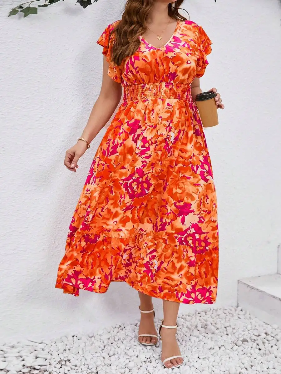 Plus Size Summer Floral Print Casual Boho Dress For Women Beach Holiday Outfit
Plus Size Summer Floral Print Casual Boho Dress For Women Beach Holiday Outfit
