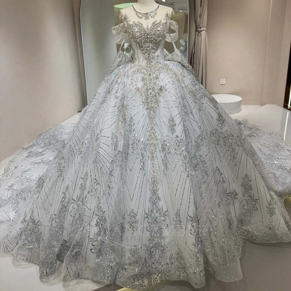 Customized Vintage Ball Gown Wedding Dress With Lace O-Neck Short Sleeves Bridal Gowns Chapel Train Vestido De Novia
Customized Vintage Ball Gown Wedding Dress With Lace O-Neck Short Sleeves Bridal Gowns Chapel Train Vestido De Novia