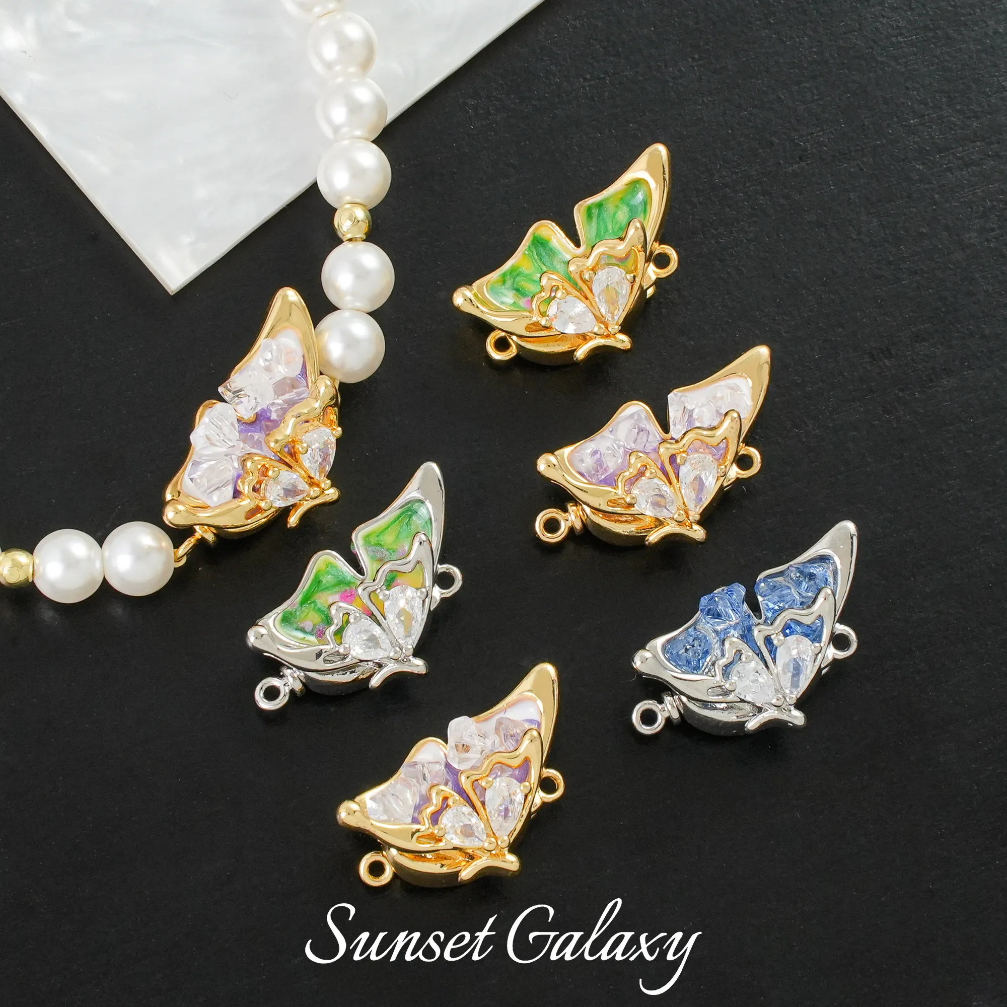 18k Gold-plated Butterfly Oil Drip Color Ingot Buckle Handmade Beaded DIY Material Bracelet Necklace Jewelry Accessories
18k Gold-plated Butterfly Oil Drip Color Ingot Buckle Handmade Beaded DIY Material Bracelet Necklace Jewelry Accessories