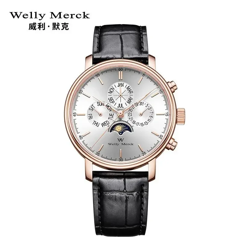 Genuine Welly Merck Automatic Mechanical Men's Watch Multifunctional Fashion Trend Watches
Genuine Welly Merck Automatic Mechanical Men's Watch Multifunctional Fashion Trend Watches