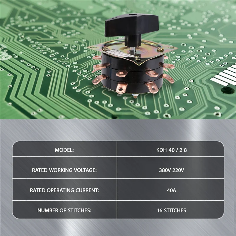 Переключатель Welde KDH-40/2-8 Контактор 8-битный 2-фазный 16-контактный 40А Переключатель сварочного аппарата Поворотный переключатель Медная игла Посеребренный-HG 
Переключатель Welde KDH-40/2-8 Контактор 8-битный 2-фазный 16-контактный 40А Переключатель сварочного аппарата Поворотный переключатель Медная игла Посеребренный-HG