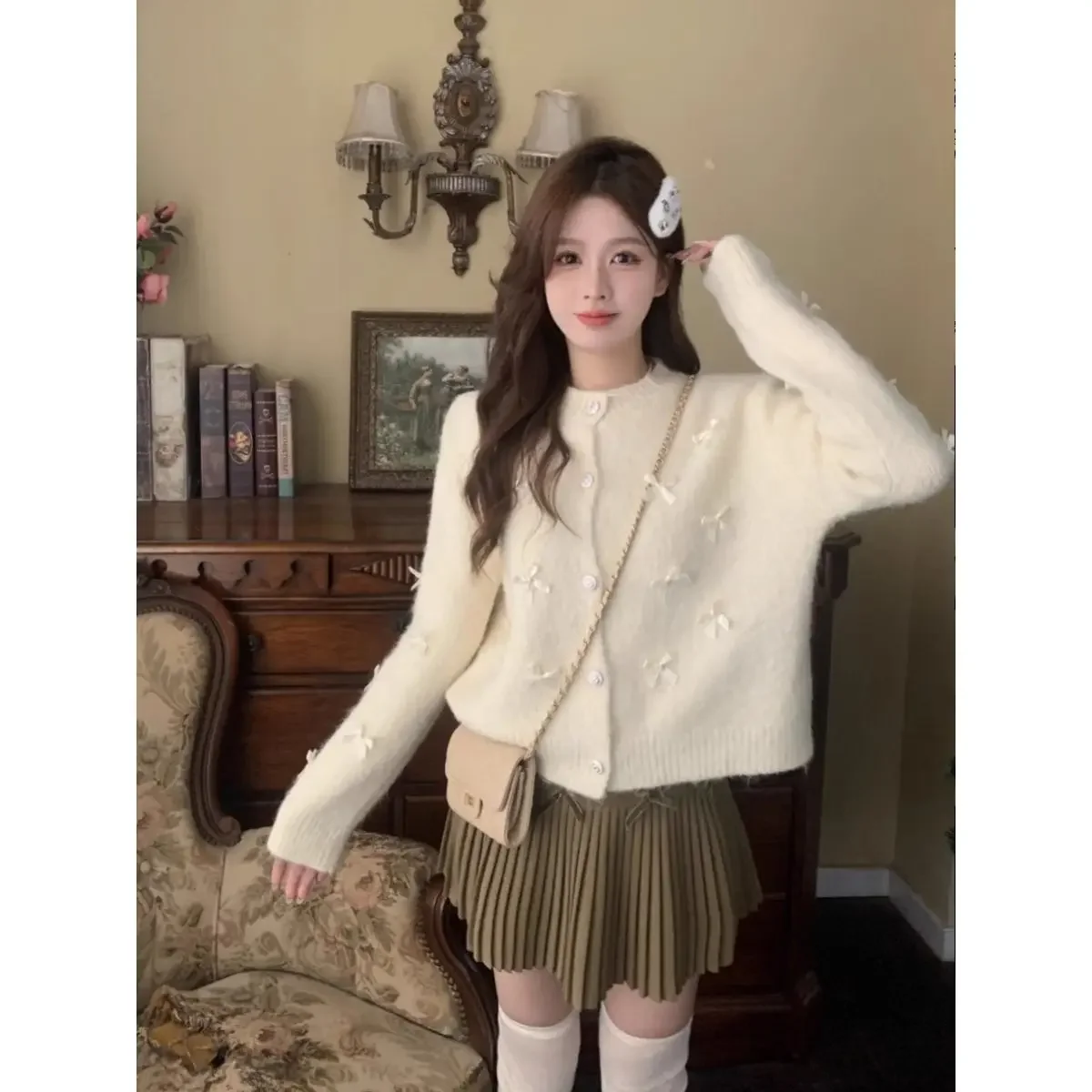 2025 Spring Autumn Women Knit Preppy Style Women's Long Sleeve Top Elegant Woman Winter Sweater Knitwear Red Cardigan Sweaters
2025 Spring Autumn Women Knit Preppy Style Women's Long Sleeve Top Elegant Woman Winter Sweater Knitwear Red Cardigan Sweaters