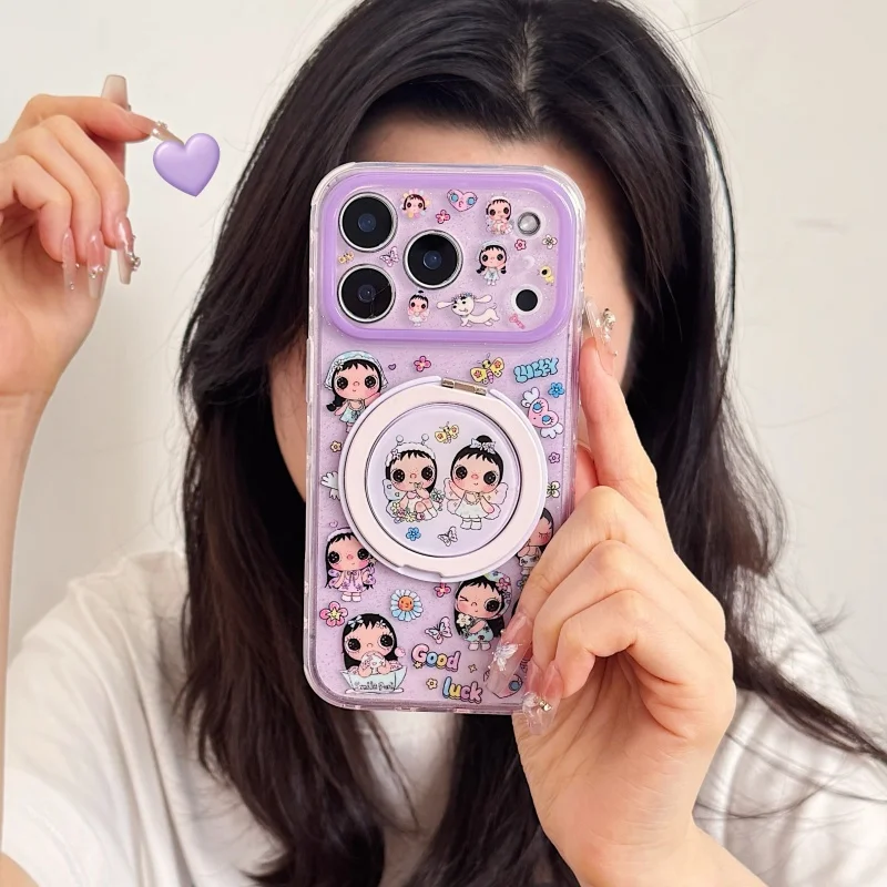 Kawaii Cartoon Flower Butterfly Girl Phone Case For iPhone 17 15 Pro 16 Pro Max Cover with Rotation Holder Shockproof Cute Cases
Kawaii Cartoon Flower Butterfly Girl Phone Case For iPhone 17 15 Pro 16 Pro Max Cover with Rotation Holder Shockproof Cute Cases